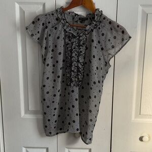 Polka Dot Ruffle Blouse by The Limited Size M